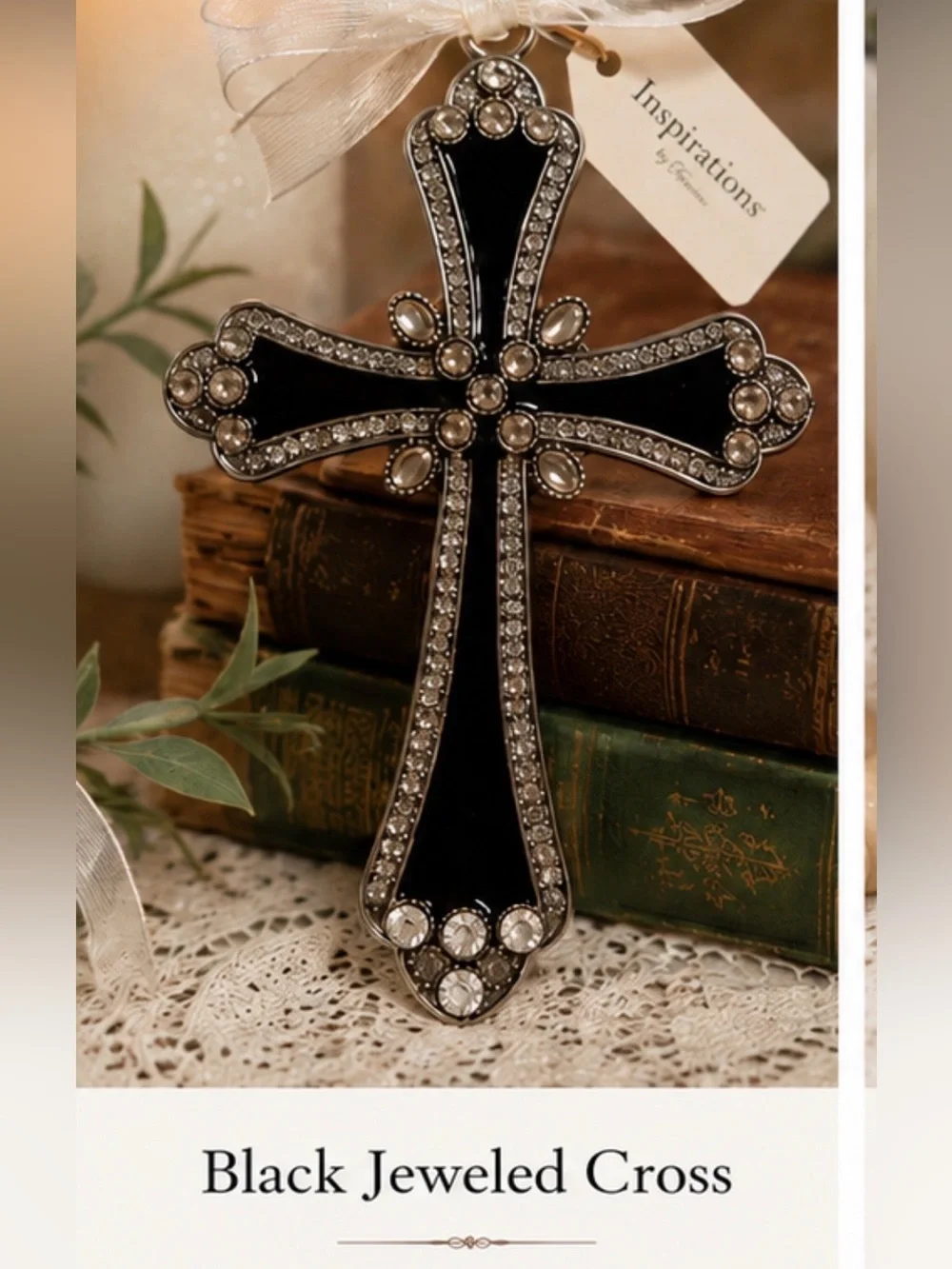 Source Unknown Black Jeweled Cross‎ Wall Accent